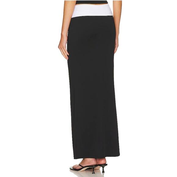 Superdown Jodie Maxi Skirt Stretch Flowy Long Skirt Size Small Black & White NWT - Picture 3 of 11